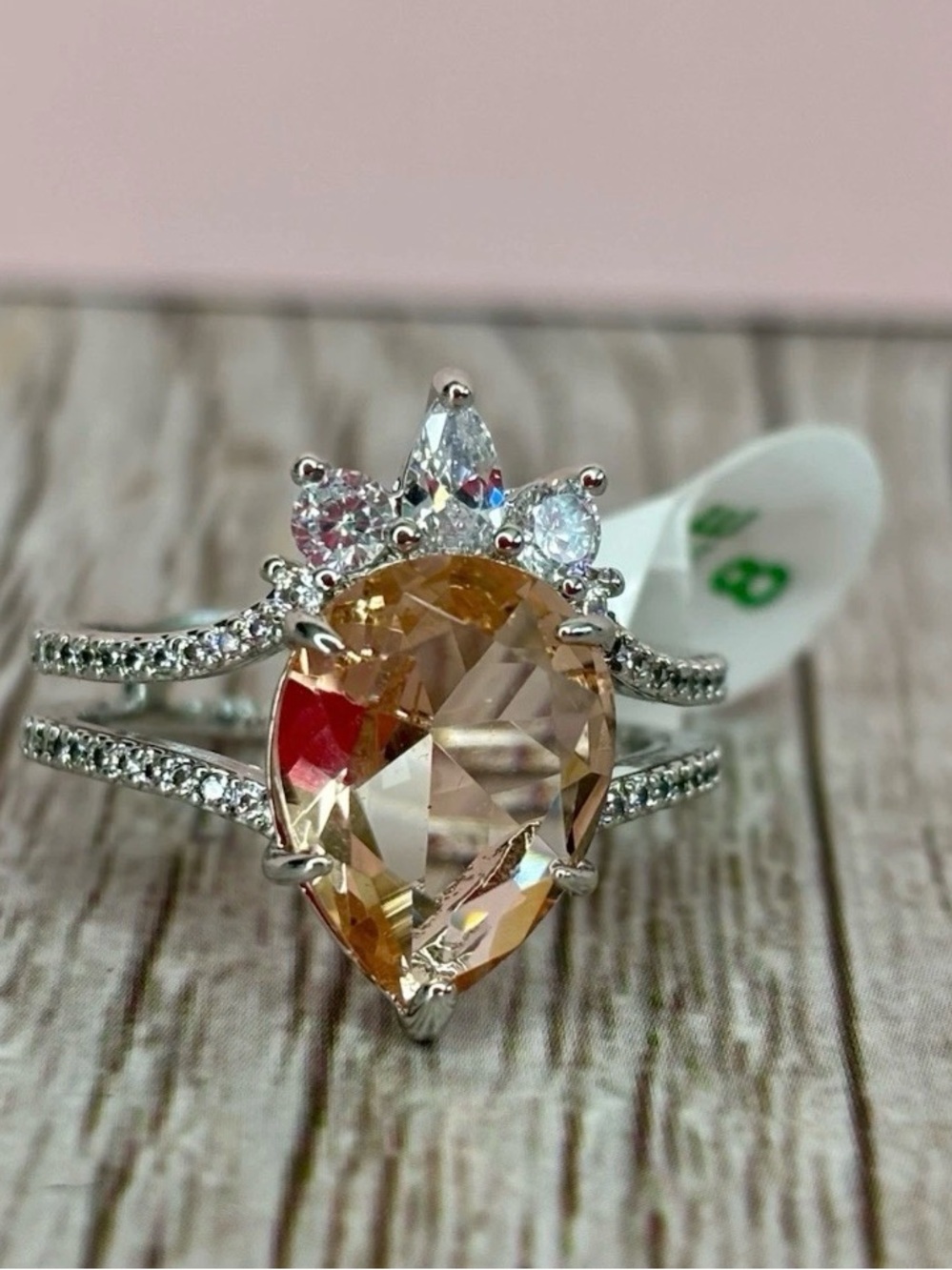 NWT RBP Lab Created Peach Quartz Ring Size 8 RBP3004